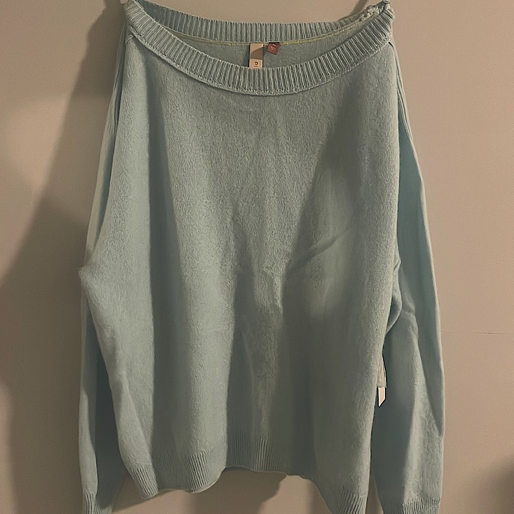 ANTHROPOLOGIE Pilcro 100% cashmere sky blue sweater NWT